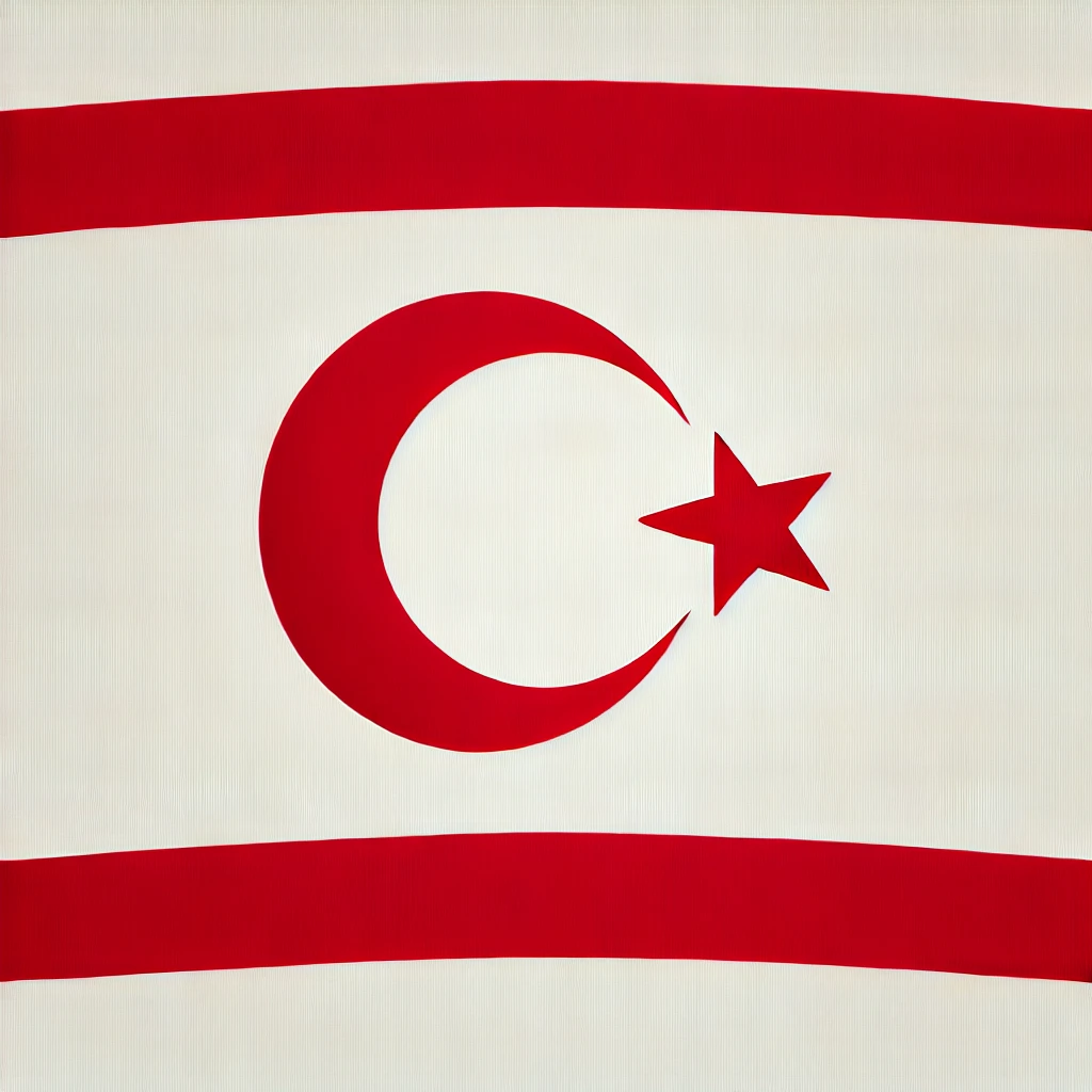 a red and white flag with a crescent moon and a star